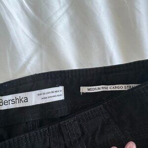 black high waisted cargo pants